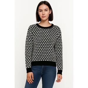 W118 by Walter Baker Black White Geometric Triangle Sweater Women’s Medium